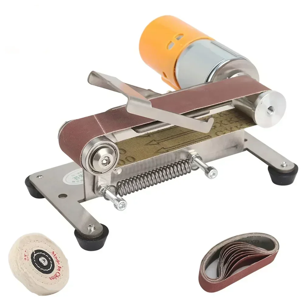 

Mini Belt Sander Multifunctional Electric Belt Grinder 7 Adjustable Speed Low Noise 15° Cutter Sharpener Sander Tool