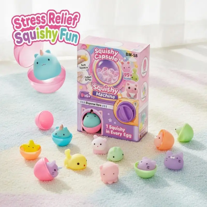 Mini Twist Egg Vending Machine Cardboard Gashapon Capsule Toy Dispenser with Surprise Blind Eggs for Kids Birthday Party Gift