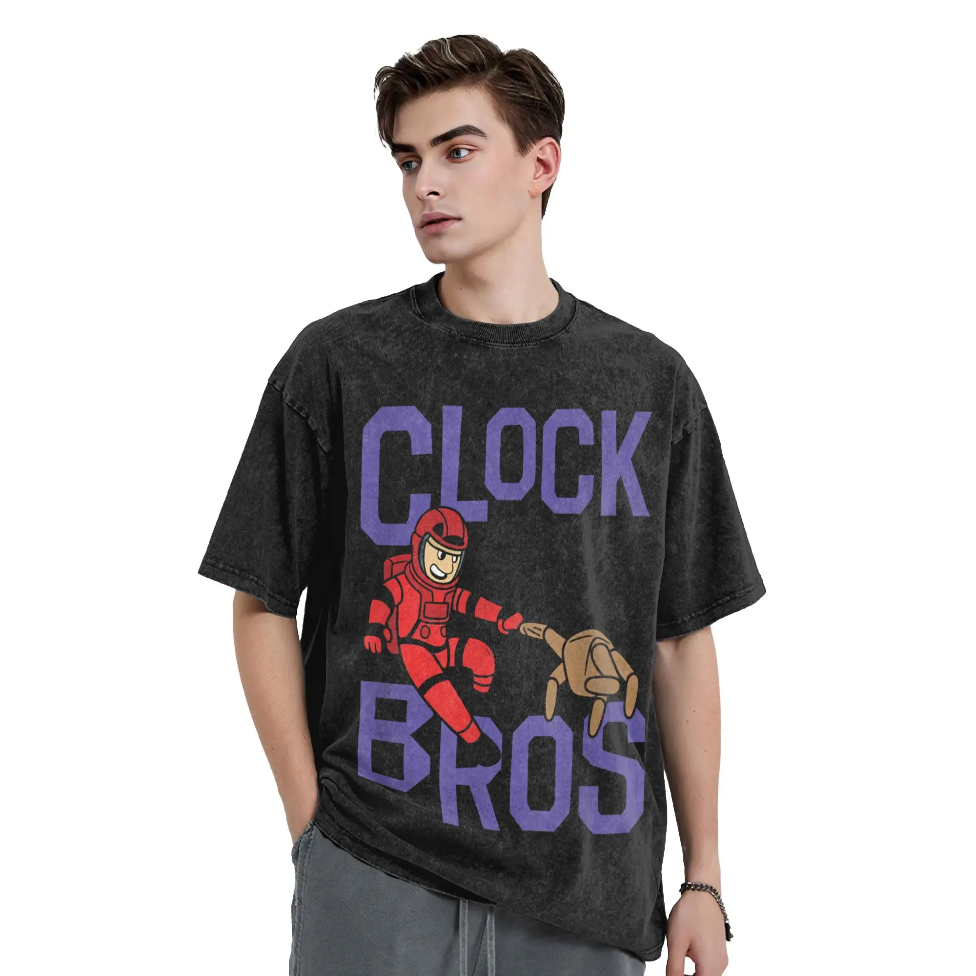 Project Hail Mary Clock Bros T-Shirt  Hipster T Shirts Short Sleeve Streetwear Tops Summer Casual Breathable Plus Size Top Tees