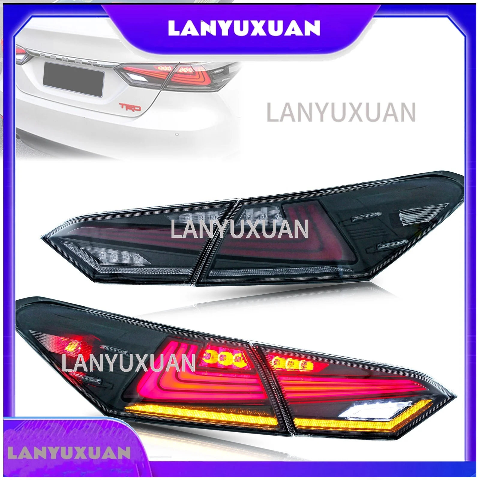 2026 Auto Part Car LED Lamp Tail Lights for Toyota Camry 2018 2024 8th Gen SE LE XSE XLE TRD Dynamic Turn Signal DRL Brake Assem