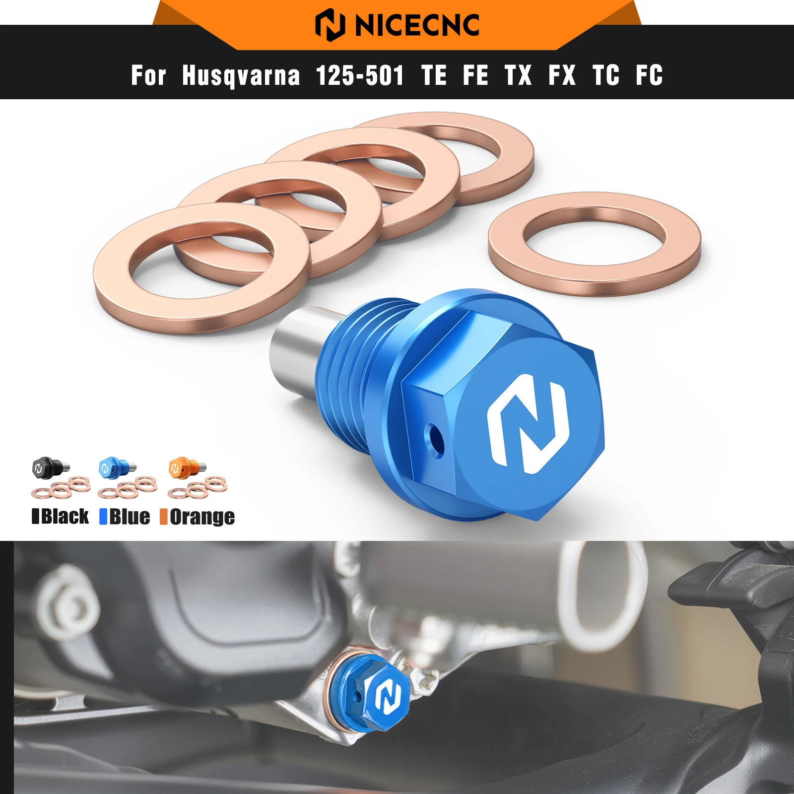 

NICECNC For Husqvarna TE 300 TE 250 FE 450 FE 501 2014-2025 Magnetic Oil Drain Plug Bolt For GasGas EC 300 EC 250 2021-2025