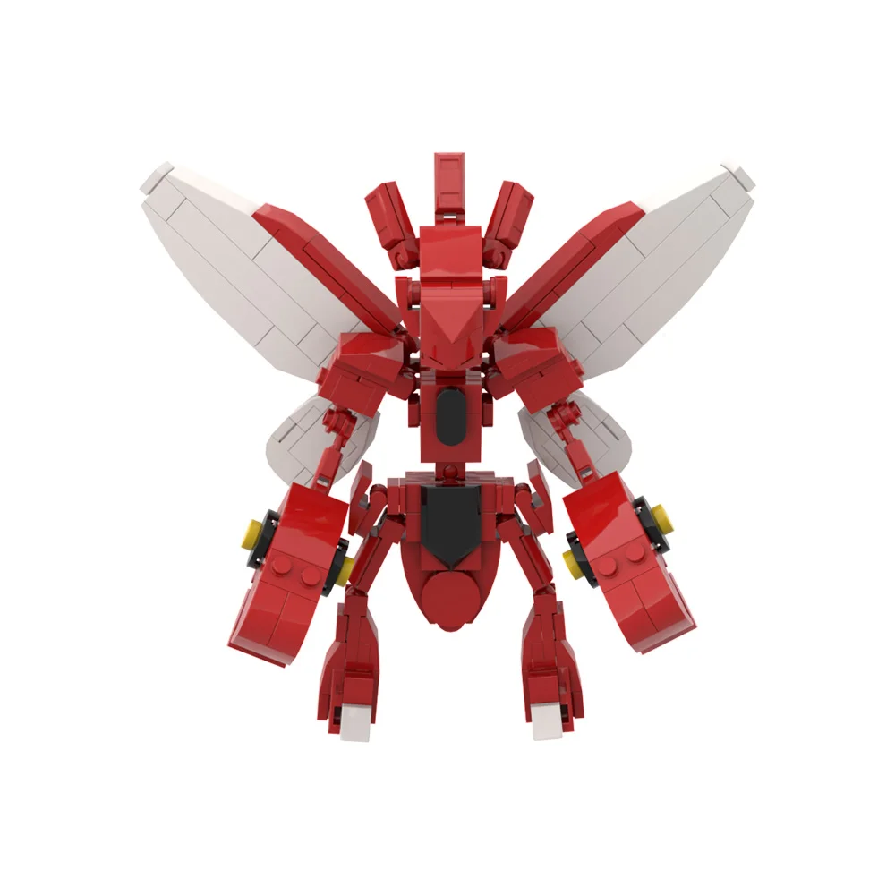 MOC animación Scizor figura modelo bloques de construcción insecto rojo Mantis volador lucha elfo figura de acción ladrillos ensamblados juguete para regalo