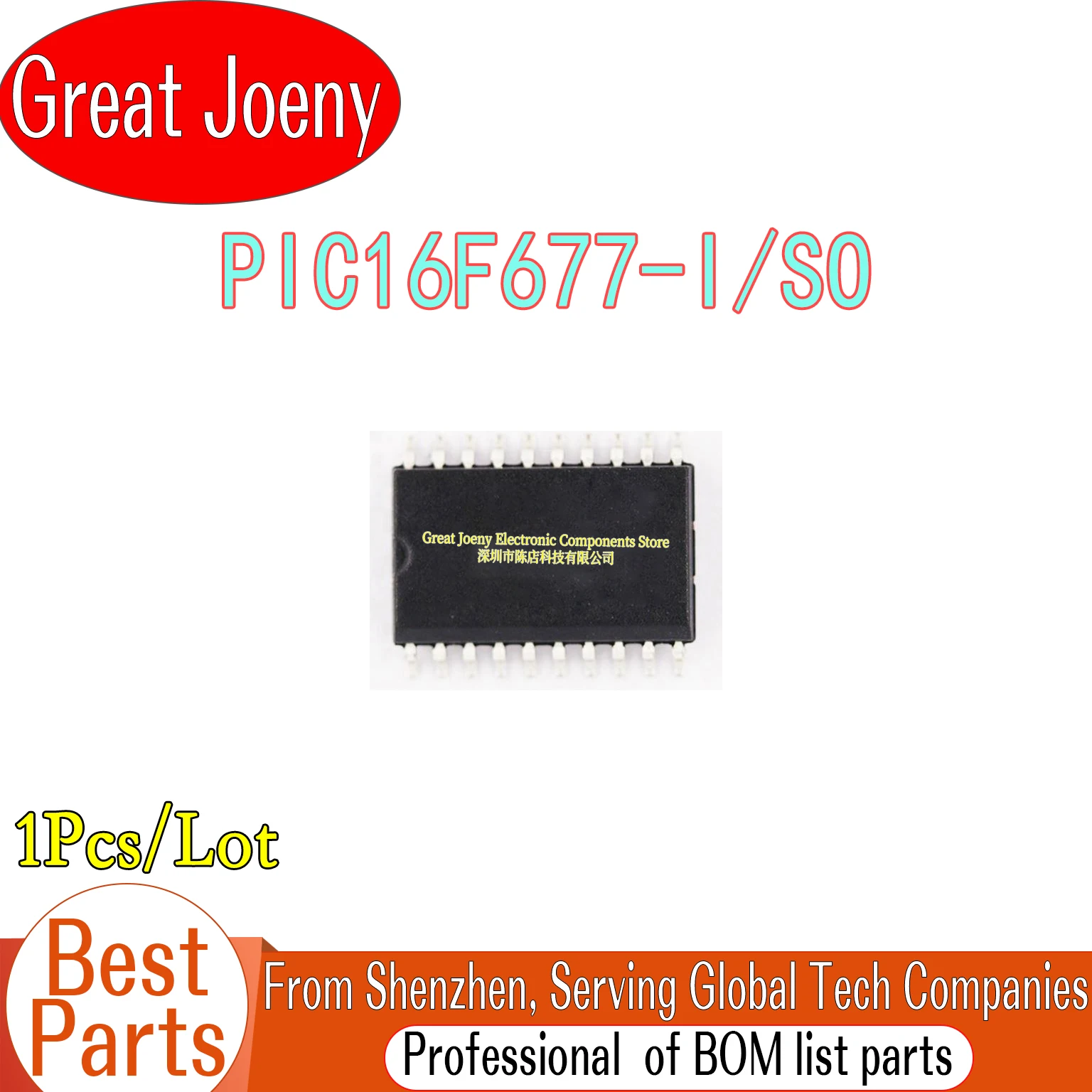 

100% New Original PIC16F677-I/SO PIC16F677 IC MCU Chipset SOP-20