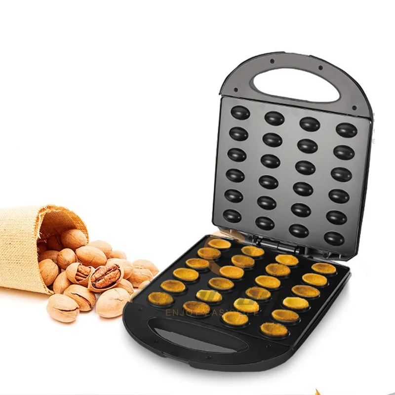 

24-Hole Biscuit Nut Waffle Machine Automatic Snack 1400 Watts Electric Walnut Machine