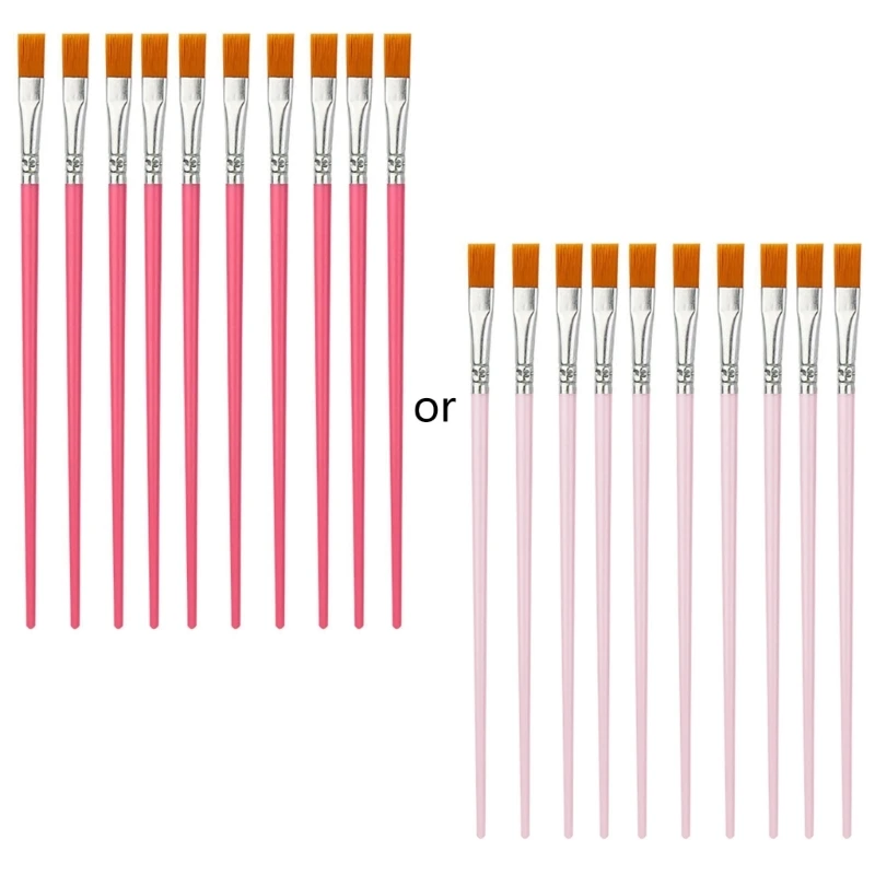 10ชิ้นปากกาสีน้ำแปรงขนไนลอนพู่กันระบายสีศิลปินสีน้ำมันแปรงทาสีสำหรับ DIY มืออาชีพศิลปะแปรงทาสี