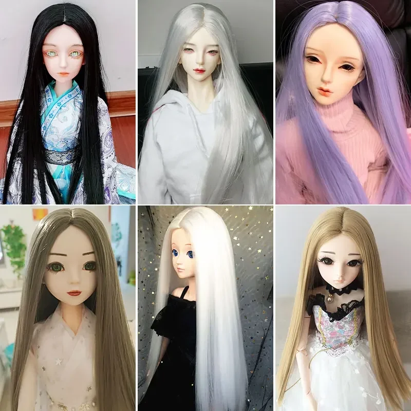 

BJD SD 1 / 3 1 / 4 1 / 6 1 / 8 1/12 male and female high temperature fiber baby wig straight hair doll wig doll accessoires