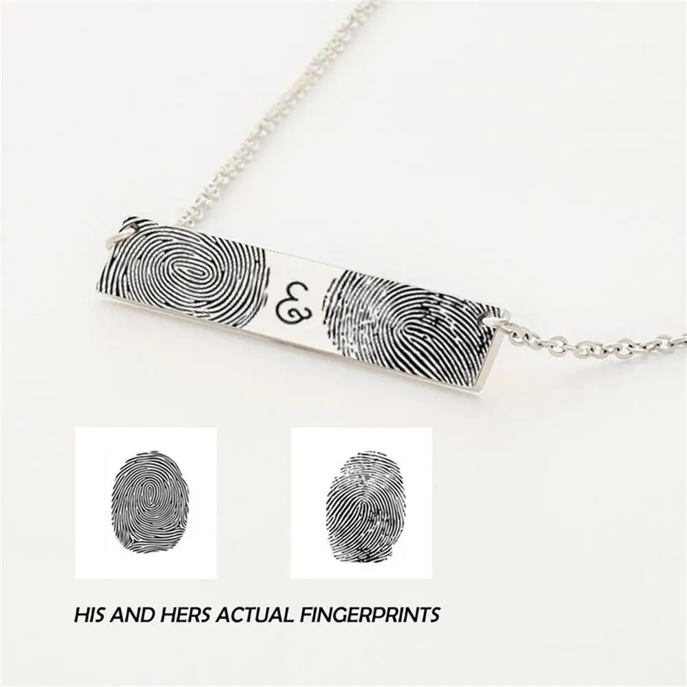 Personalized fingerprint necklace  Artwork Custom Actual Handwriting Necklace Signature Memorial Pendant Necklace Jewelry