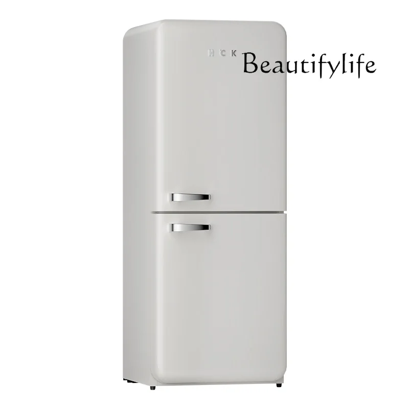 Simple Retro Style 401L Living Room Double Door Retro Refrigerator Home Living Room Embedded Large Capacity