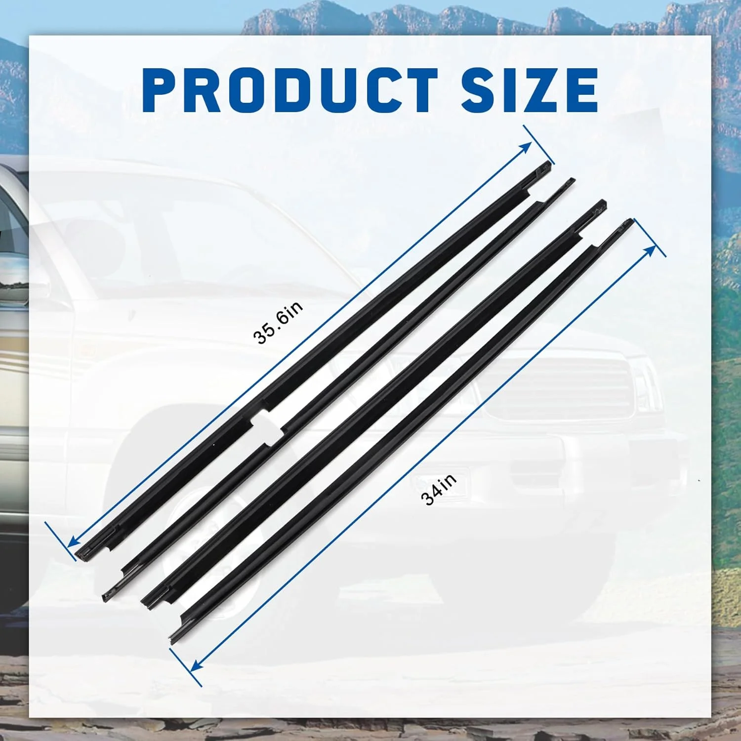 4PCS Outside Windows Rubber Weatherstrip Door Seal Belt Moulding Trim For Toyota Land Cruiser LC100 LX450 1998-2007 Black