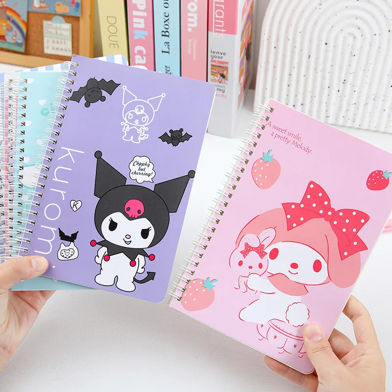 Sanrio Hello Kitty Notebook Kawaii Mymelody Kuromi A5 Coil Book Workbook Cartoon Student Notebook School Supplies Holiday Gift