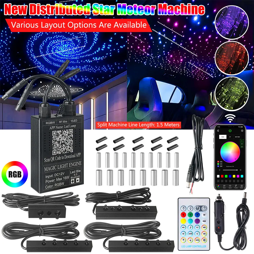 falling star optic kit luzes de teto carro telhado estrela luz app controle starry sky lamp decoracao ambiente em casa rgbw 01