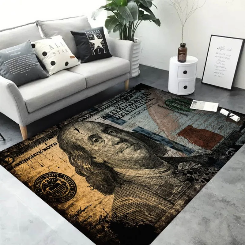

3D US Dollar Coin Pattern Carpet Mat Is Suitable for Home Decoration in Living Rooms and Bedrooms As Well As Non-slip Floor Mat