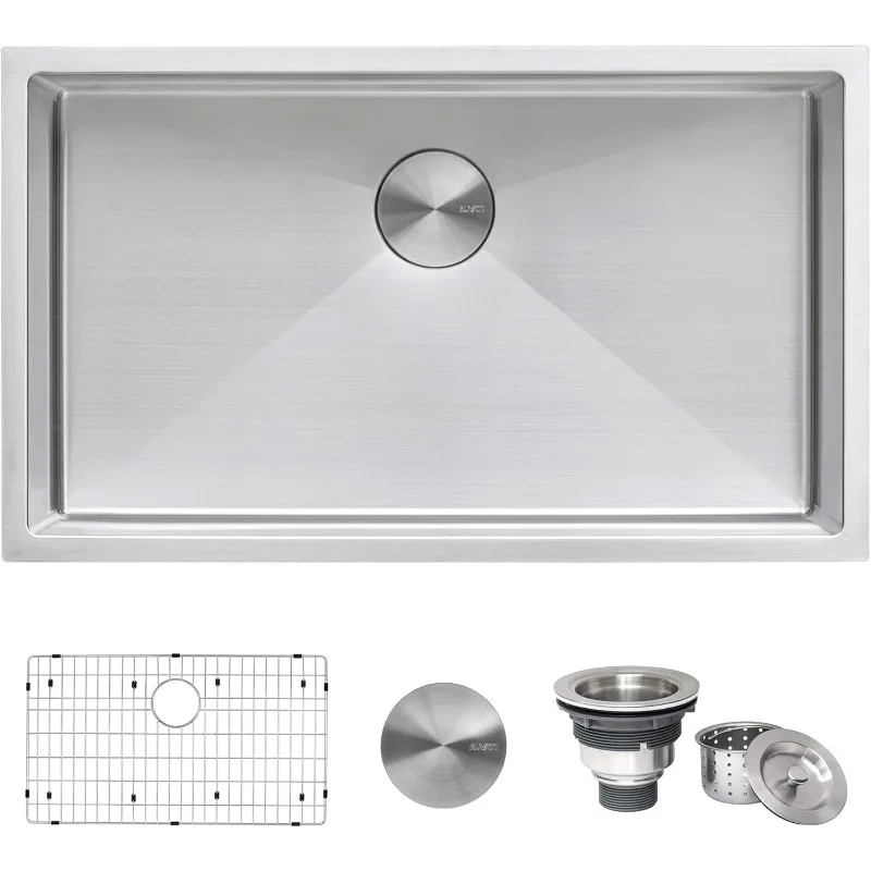 32-inch Undermount 16 Gauge Tight Radius Kitchen Sink Stainless Steel Single Bowl – RVH7400