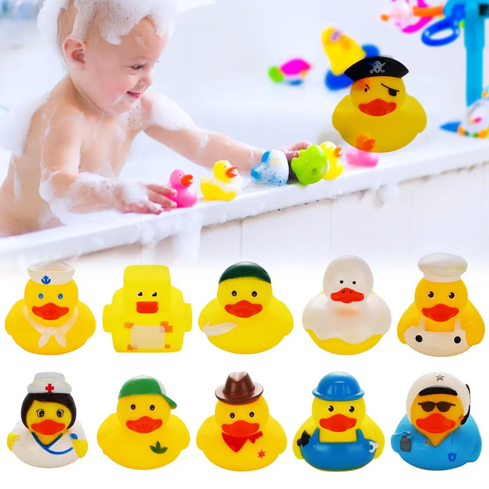 

1pc Kids Shower Bath Toy Float Squeaky Sound Duck Funny Rubber Ducks Baby Bath Toys Swimming Water Play Game Gifts for Children