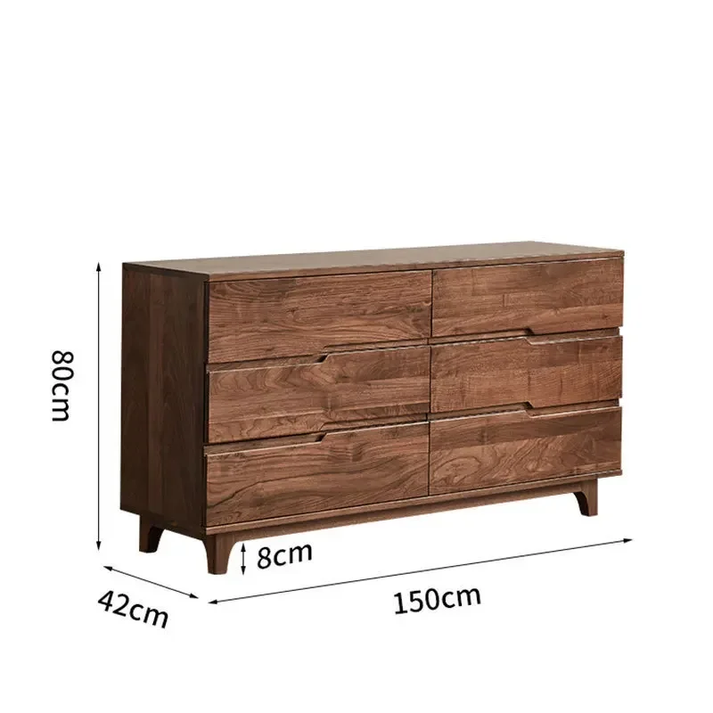 

North American black walnut six-chest cabinet, living room locker, drawer cabinet, solid wood bucket cabinet, bedroom storage