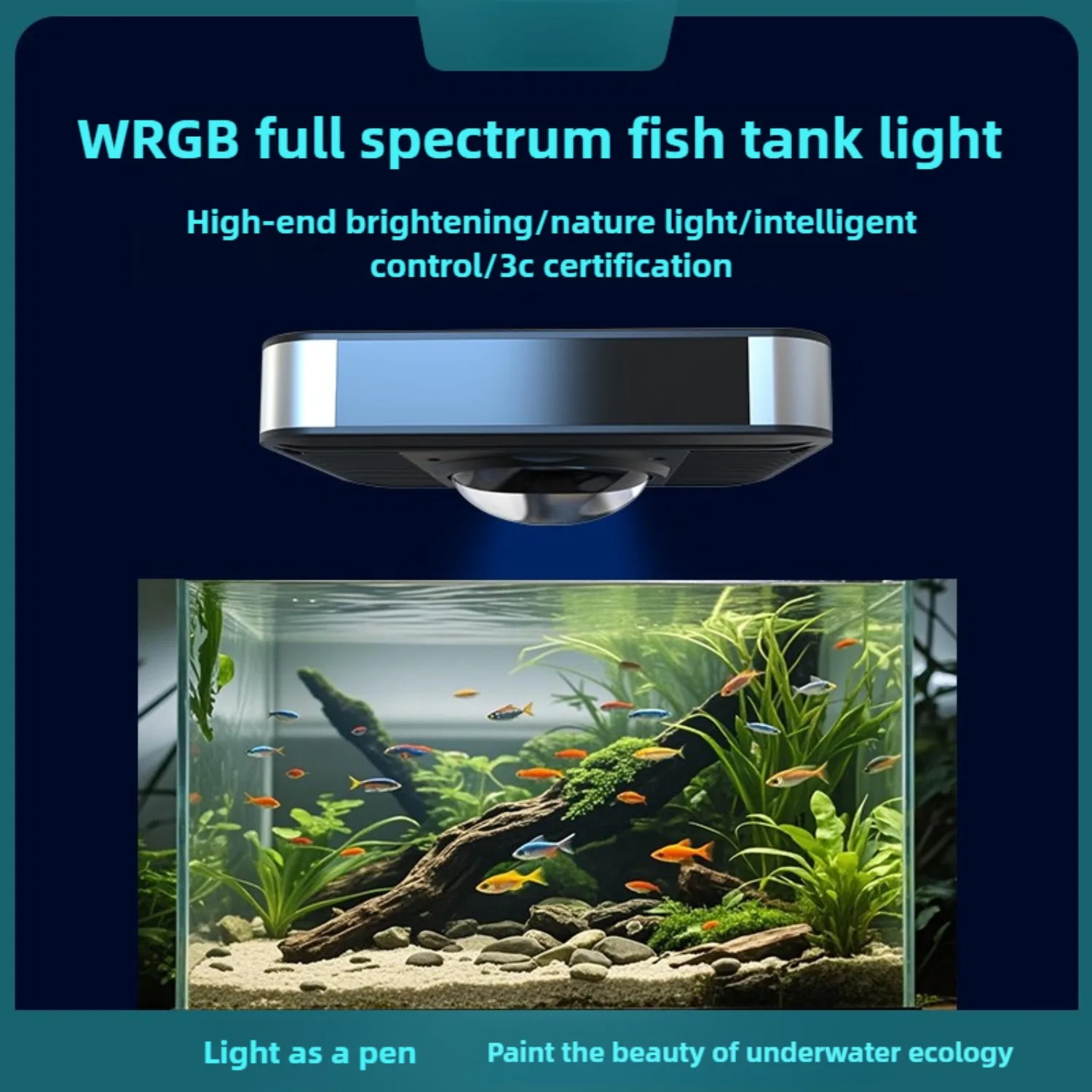 LED Aquarium Light 80W Dimmable Fish Tank Light with Timer Full Spectrum Marine Reef Light for Algae Coral Reef Arowana Goldfish