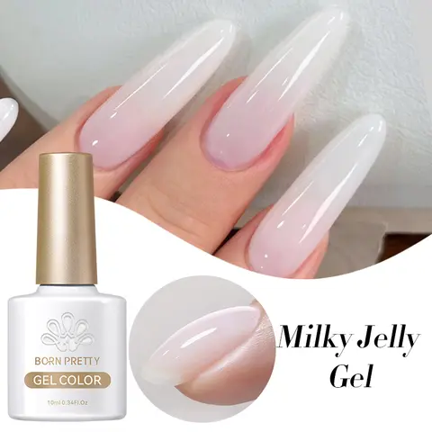 BORN PRETTY 10ml gelatina lechosa esmalte de uñas de Gel blanco translúcido semipermanente remojo UV LED barniz de Gel manicura arte de uñas