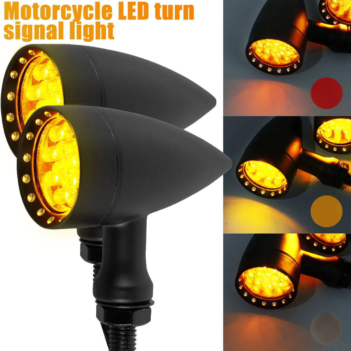 2 件 Led Motorcycle Turn Signal Lights Heavy-Duty Motorcycle Front Rear Blinkers Indicators 12V Turn Signal Led Lights