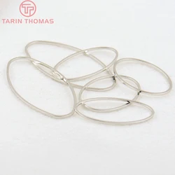 (4172)50PCS 14x26MM 20x40MM Thickness 0.7MM Imitation Rhodium Brass Oval Closed Rings High Quality Jewelry Findings Accessories