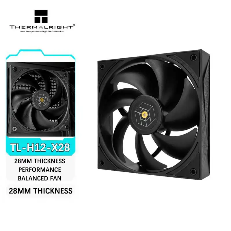 Thermalright TL-H12-X28 28mm 두께 성능 균형 팬 3상 6극 모터 ROYAL PRETOR 시리즈 12cm 섀시