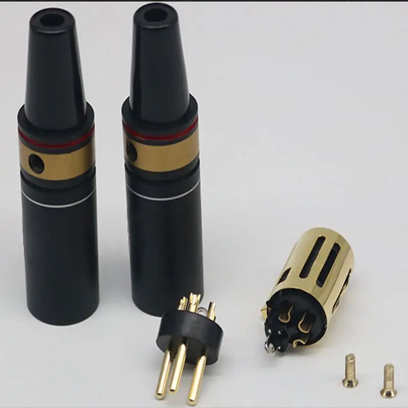 HiFi 3Pin XLR Male/Female Audio Plug Gold Plated 4PCS XLR Male /Female Connector for Microphone Audio Cable