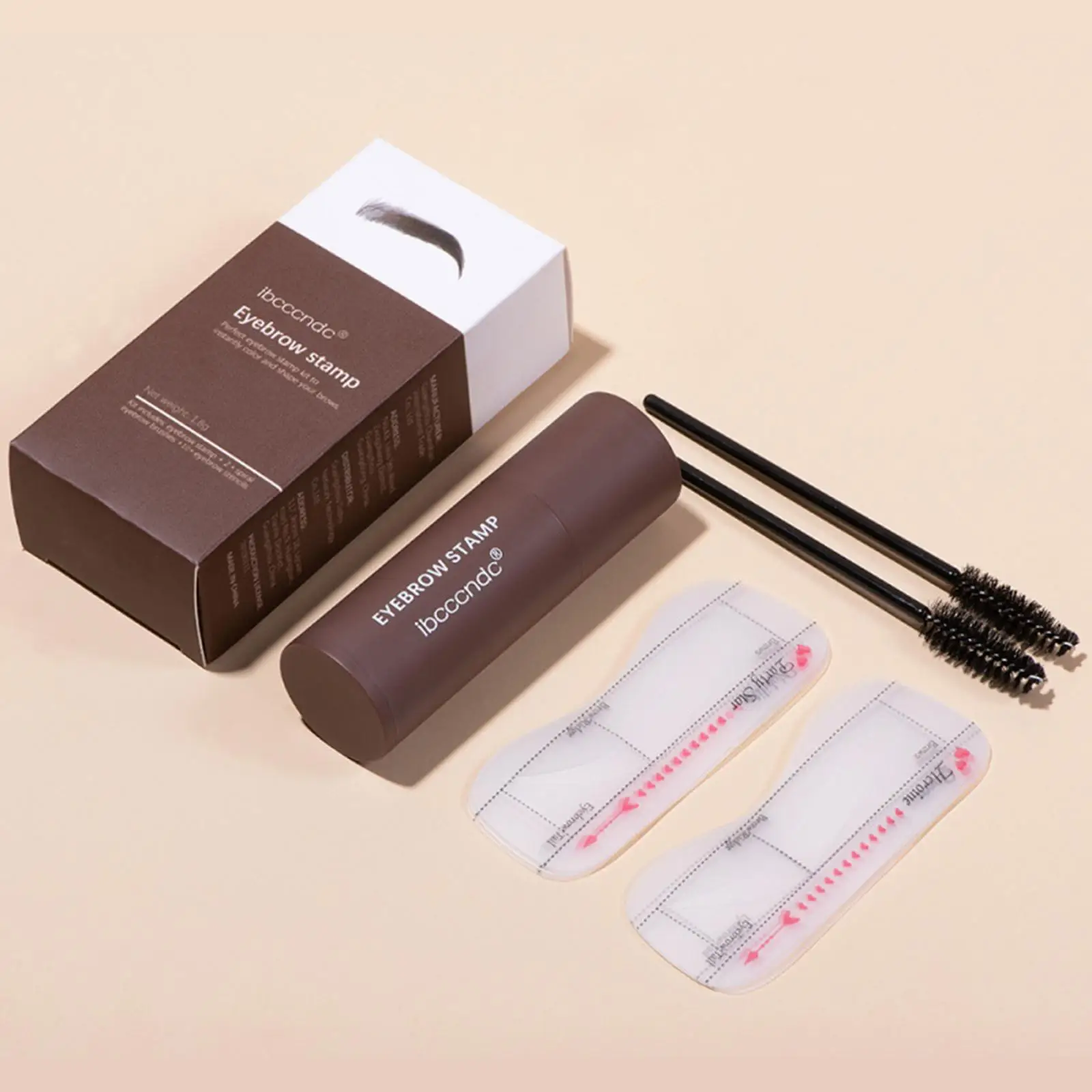 One Step Eyebrow Stamp and Stencil Kit Waterproof Brow Powder for Natural Makeup Hairline Shadow Tool for Multi-use