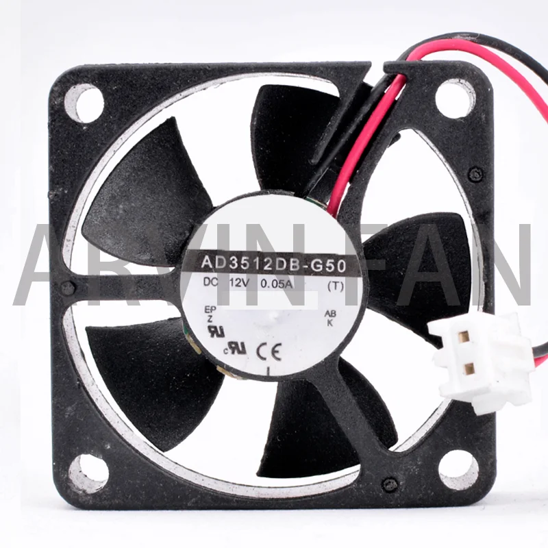 

AD3512DB-G50 3.5cm 35mm Fan 35x35x10mm DC12V 0.05A 2 Lines Dual Ball Bearing Ultra-quiet Micro Host Cooling Fan