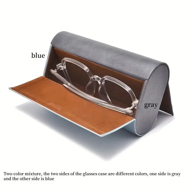 1 fashionable double-layer glasses case - portable and durable frame, scratch resistant blue or orange storage box image 5
