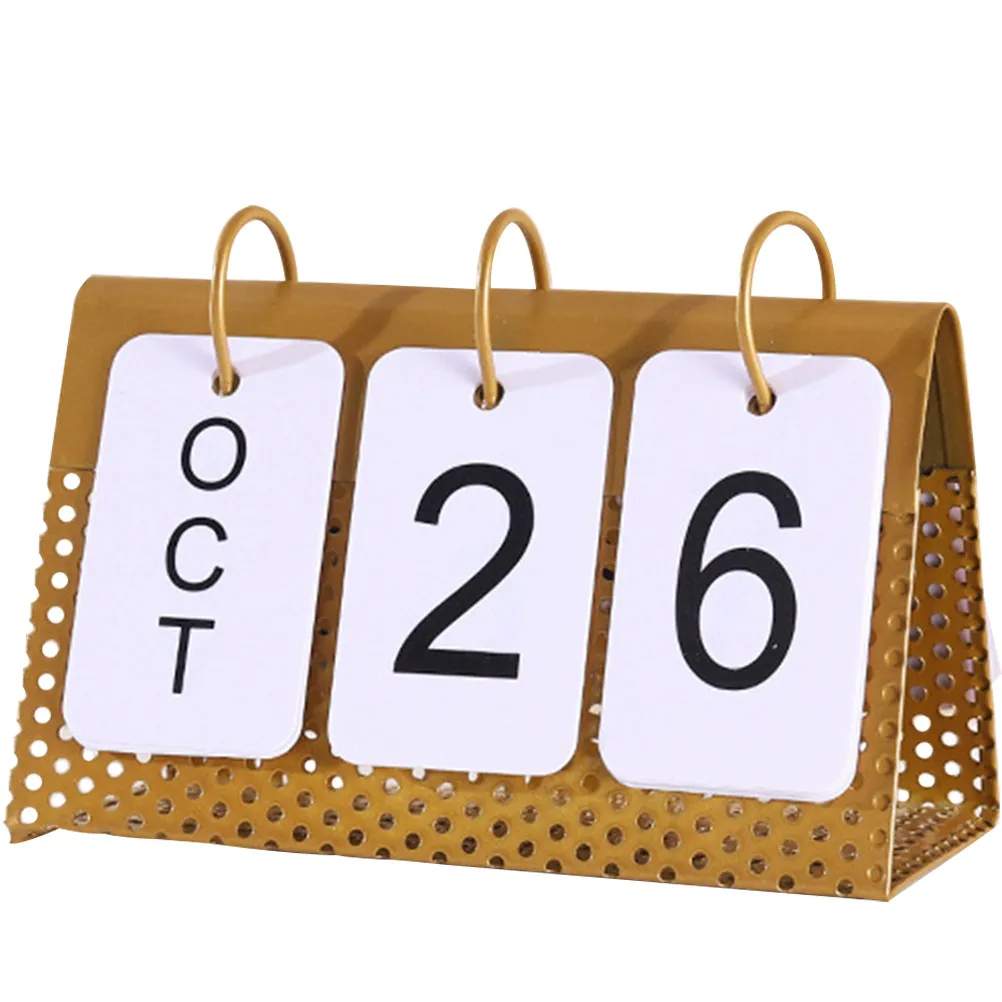 

Metal Desk Calendar 2023 Bone White Clear Printing Office Desktop Organizer Small Calendar Home Table Ornament