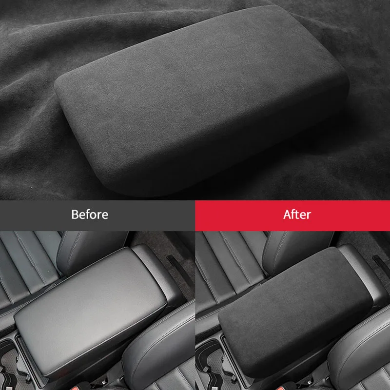 

Suede Leather Overlays Armrest Cover Panel Interior Car Accessories Auto Trim For Honda CRV 2023 2024 2025