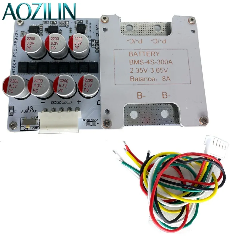 New 4S 100A LiFePO4 BMS with Active Balancer, 12V Lithium Battery Protection Board, Continuous 100A Peak 300A for Overseas Use