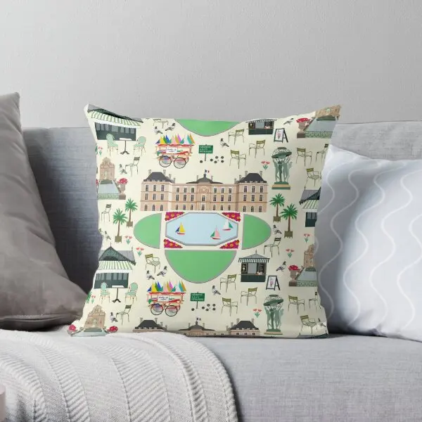 

Jardin Du Luxembourg In Paris France Printing Throw Pillow Cover Fashion Bed Hotel Square Bedroom Pillows not include One Side