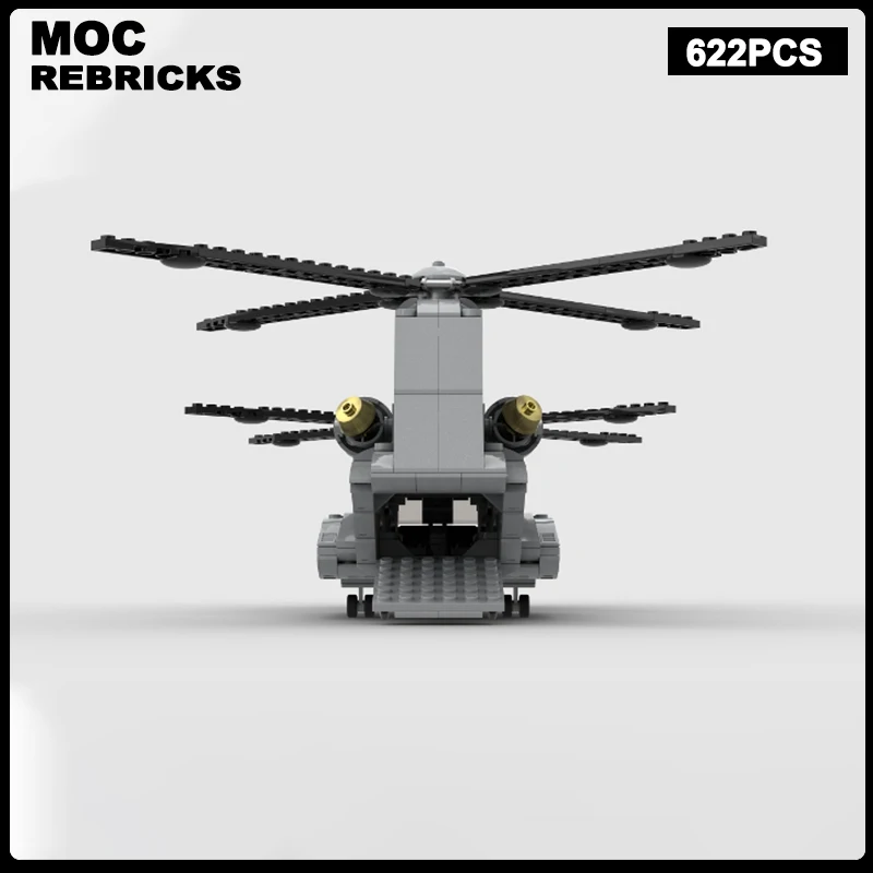 

WW2 Military Series Marine Corps CH-55 Clydesdale MOC Building Block Helicopter Assembly Model Brick Toys Children's Christmas