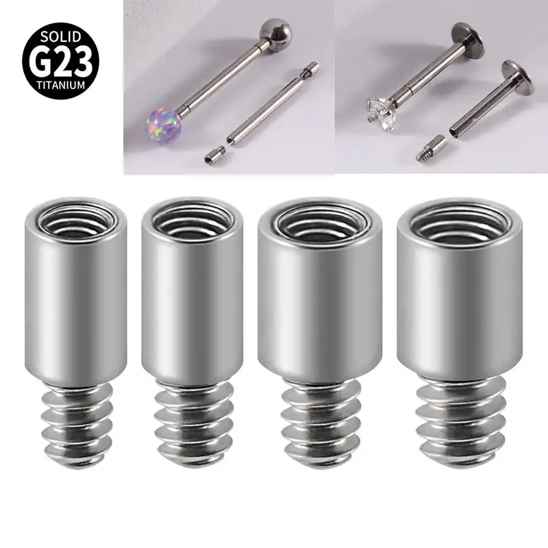 14G 16G Titanium Labret Post Barbell Belly Button Ring Piercing Extension Piercing Tools