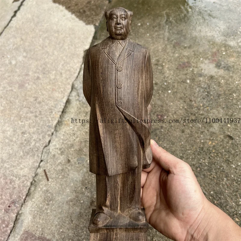 

Exquisite Vietnam Agarwood Carving of Chairman Mao for Home Decoration Luxurious Living Room TV Cabinet Celebrity Ornament