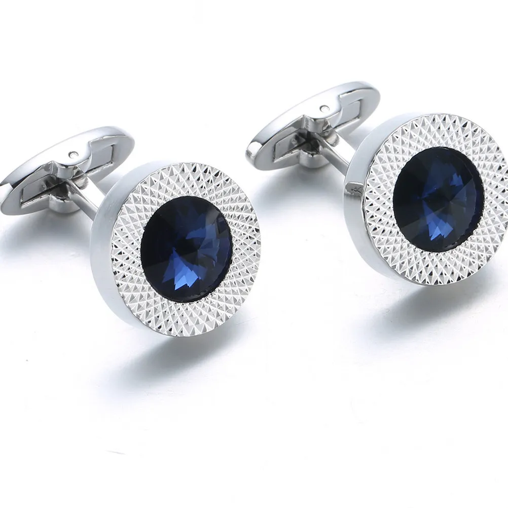 

2Pcs Water Crystal Cufflinks Elegant Shirt Sleeve Button Men Business Wedding Formal Occasion Birthday Gift Accessory