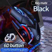 YINDIAO Ergonomic Wired Gaming Mouse RGB Mute Mause LED Backlit 3200dpi 6Button G5 USB Mechanical Mouse For PC Laptop Computer