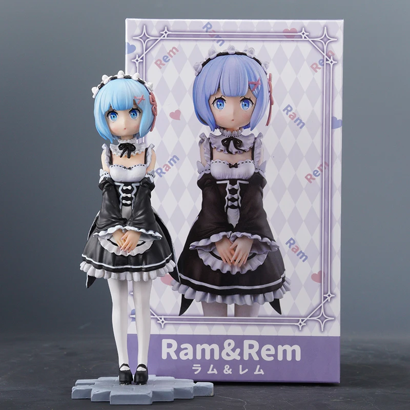 Rem Ram Re:Life In A Different World From Zero Peripheral Manual Childhood Standing Handmaid Dress Pretty Girl Kawaii Gifts Toy