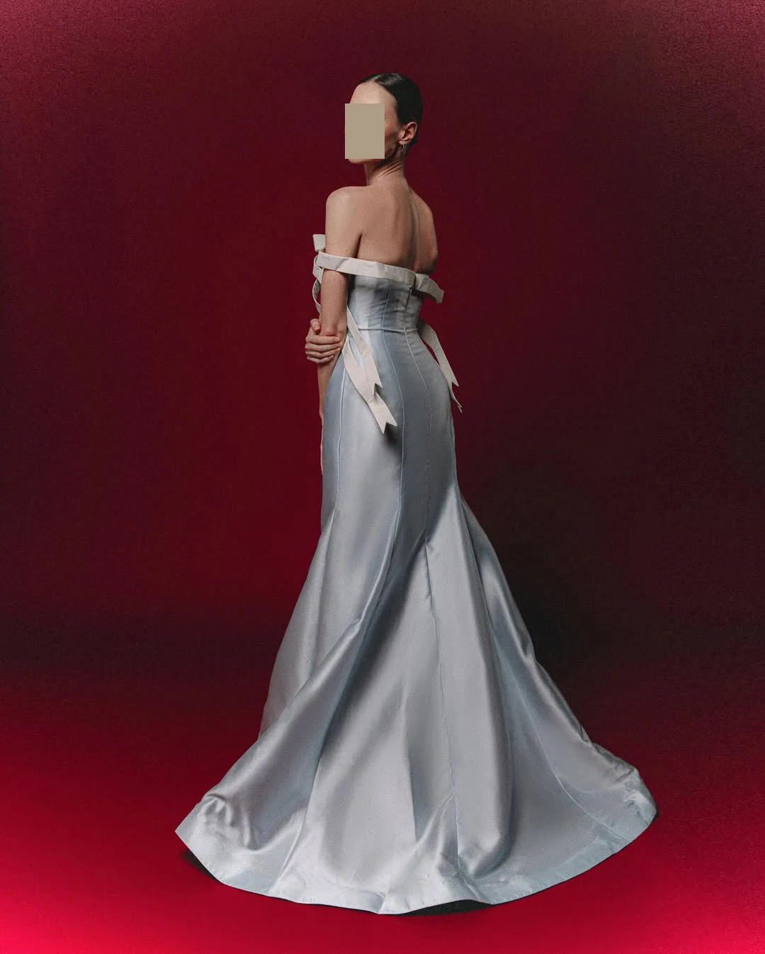 Vestidos de Noche elegantes personalizados para mujer, vestidos de lujo hasta el suelo con lazo grande, sirena de satén con hombros descubiertos y cremallera para graduación