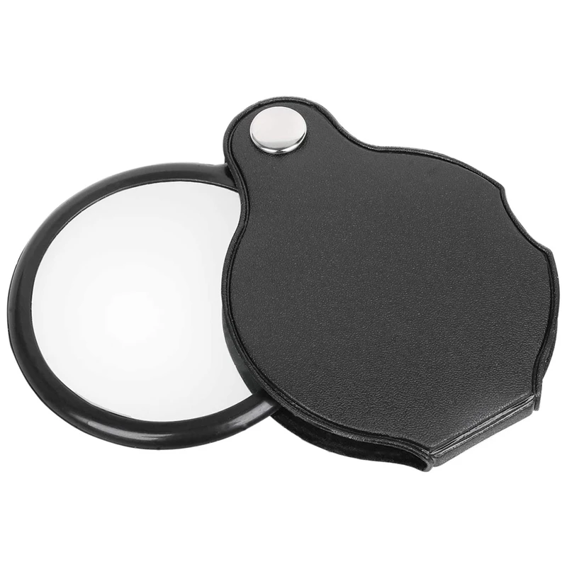 Loupe pliante avec étui en cuir, loupe de poche, grossissement 3X