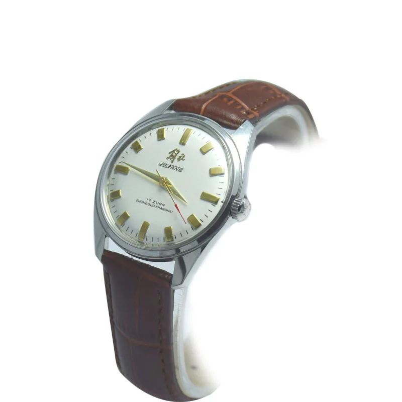 Jiefang-Reloj clásico de acero inoxidable Para Hombre, accesorio masculino de pulsera resistente al agua con mecanismo automático, complemento mecánico de estilo Retro Shanghai de 36mm