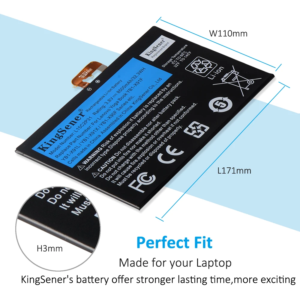 KingSener L15C2P31 8500 mAh Laptop Batterie Für Lenovo Yoga Buch YB1-X91F X91L X91X YB1-X90F YB1-X90L Serie Tablet Batterie