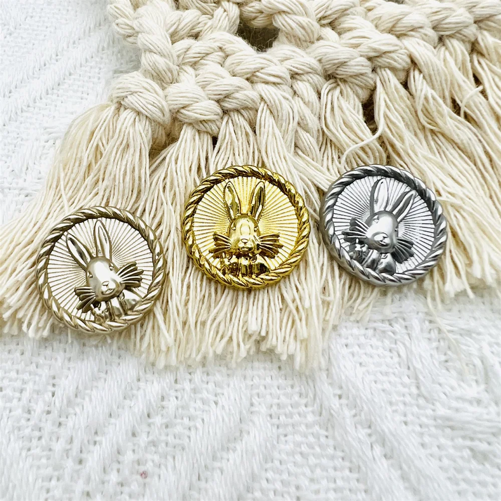 FCXDG 10pcs Cartoon Rabbit Pattern Clothing Buttons Sewing Supplies Fashion Metal Buttons Children's Sweater Decorative Buttons