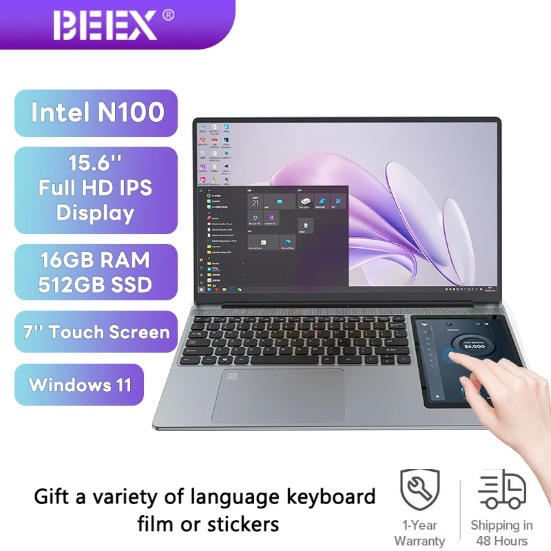 BEEX Dualscreen Laptop | Windows 11 Pro | Multi-Language Support | Portable Solution for Creativity, Work & Entertainment