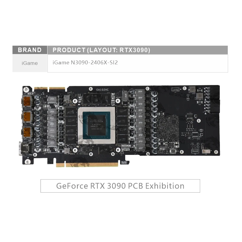 Bykski N-IG3090SI2-X GPU Water Block Use for Colorful iGame RTX N3090-2406X-SI2 Video Card / Full Cover Cooler Copper Radiator