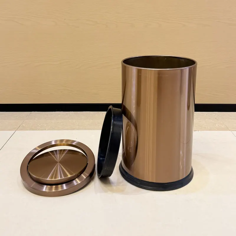 

9L Gold Stainless Steel Trash Can - Luxury Style for Living Room, Office, Bedroom, Business, Hotel