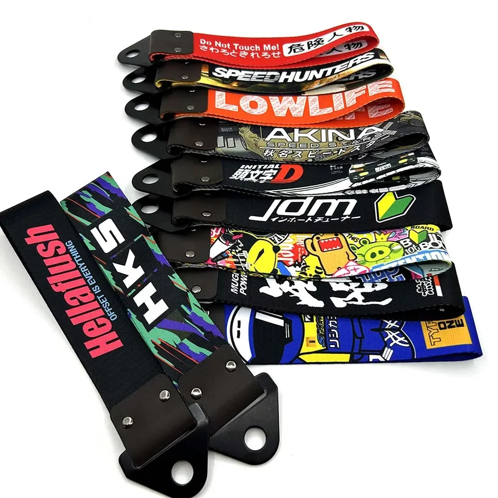 

New Decorative Car Tow Strap Universal JDM RACING Car Tow Auto Trailer Ropes Front and Rear Bumper Trailer Towing Strap Decor