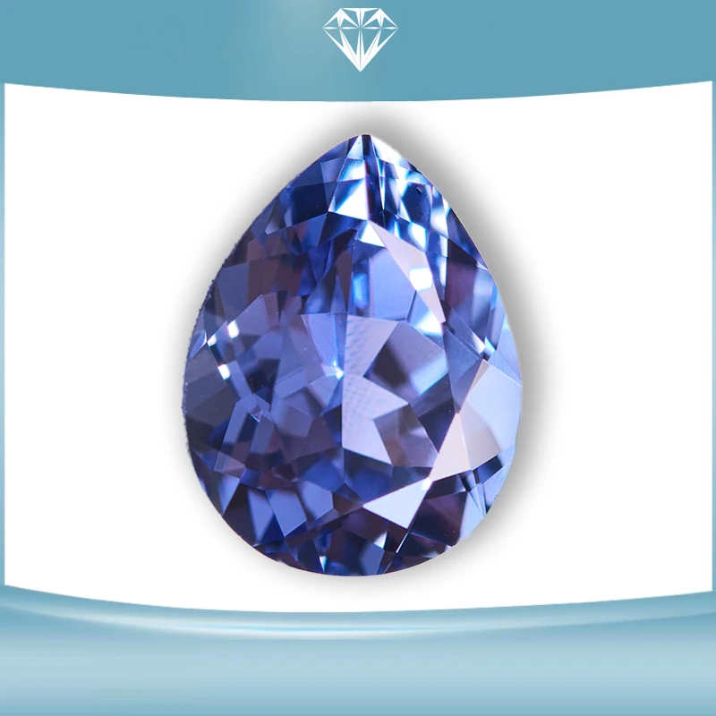 

Lab Grown Sapphire Pear Shape Cornflower Color VVS1 Charms Gemstone for Diy Jewelry Making Selectable AGL Certificate