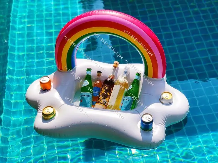 Water Inflatable Clouds Rainbow Floating Row Enlarged Thickened Mat Adult Children Floating Boat Water Bed Swimming view 5