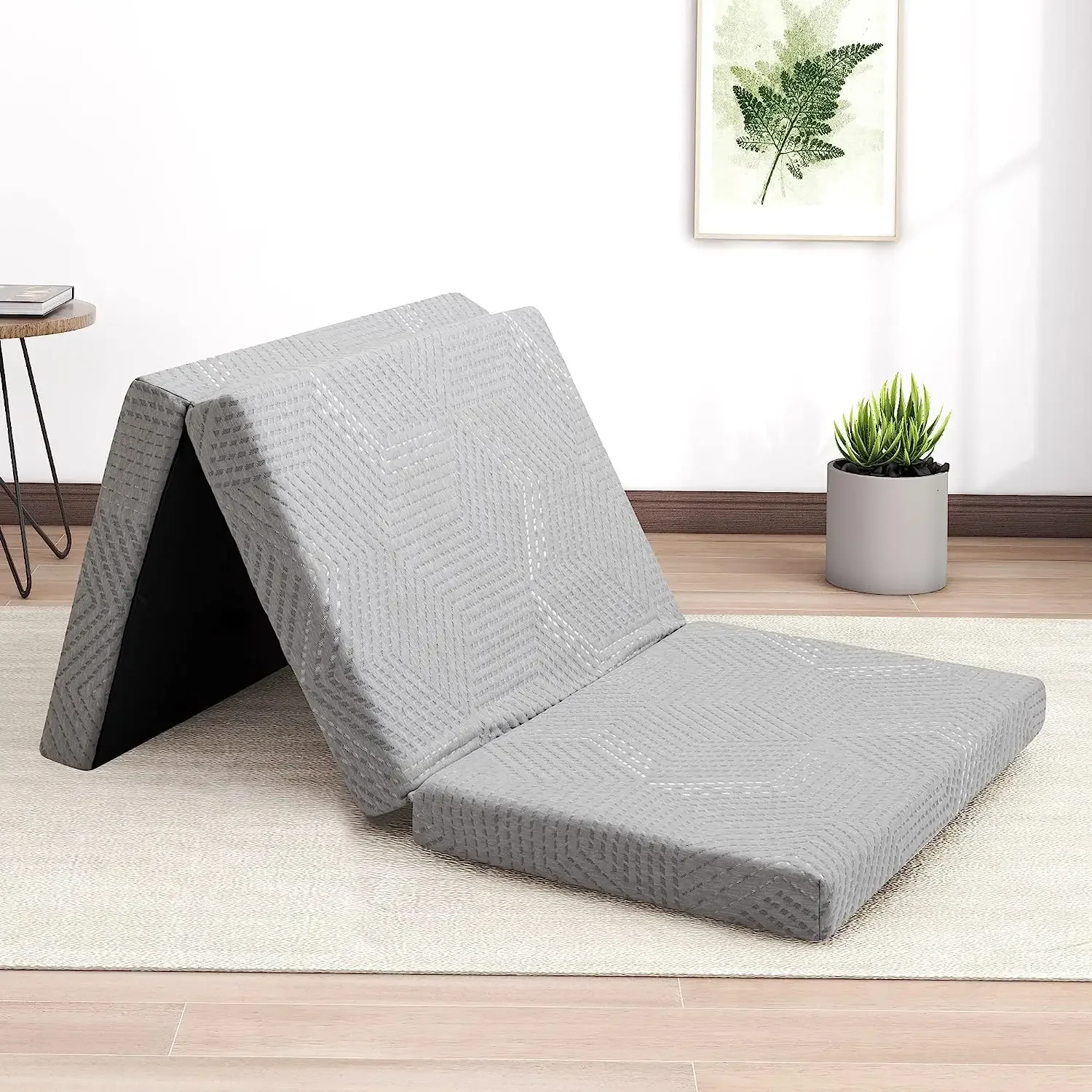 2026Customizable Portable Tri-fold Gel Memory Foam Mattress Topper Comfortable Folding Bed with Washable Cover